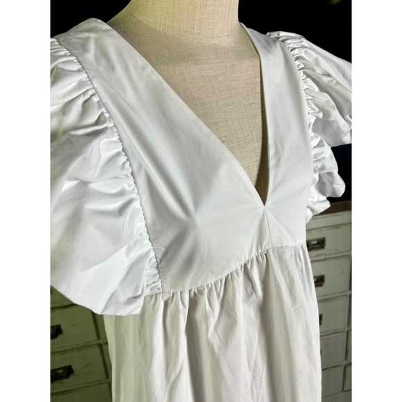 Anthropologie Flutter Sleeve Babydoll Dress S - Picture 3 of 10